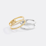 Double Band Pave Ring