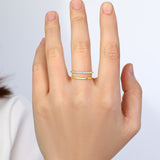 Double Band Pave Ring