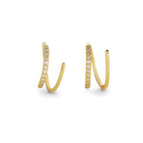 Double Loop Huggie Hoop Earrings