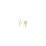 Double Loop Huggie Hoop Earrings