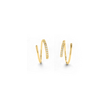 Double Loop Huggie Hoop Earrings
