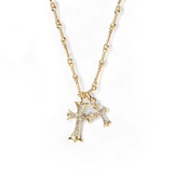 Double Cross Pendant Necklace