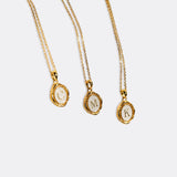 Enamel Initial Pendant Necklace