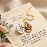 Engraved Oval Photo Locket Necklace