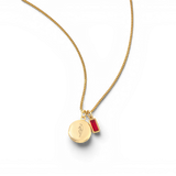 Family Birth Flower Locket Necklace with Birthstone