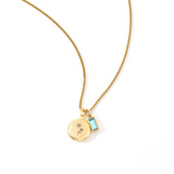 Family Birth Flower Locket Necklace with Birthstone
