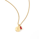 Family Birth Flower Locket Necklace with Birthstone