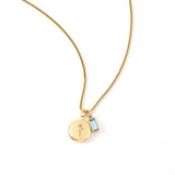 Family Birth Flower Locket Necklace with Birthstone