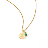Family Birth Flower Locket Necklace with Birthstone