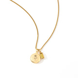 Family Birth Flower Locket Necklace with Birthstone