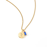 Family Birth Flower Locket Necklace with Birthstone
