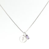 Family Birth Flower Locket Necklace with Birthstone