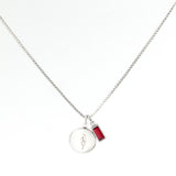 Family Birth Flower Locket Necklace with Birthstone