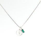 Family Birth Flower Locket Necklace with Birthstone