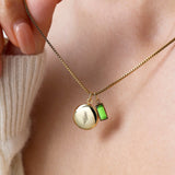 Family Birth Flower Locket Necklace with Birthstone