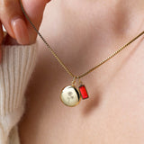 Family Birth Flower Locket Necklace with Birthstone