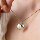 Family Birth Flower Locket Necklace with Birthstone