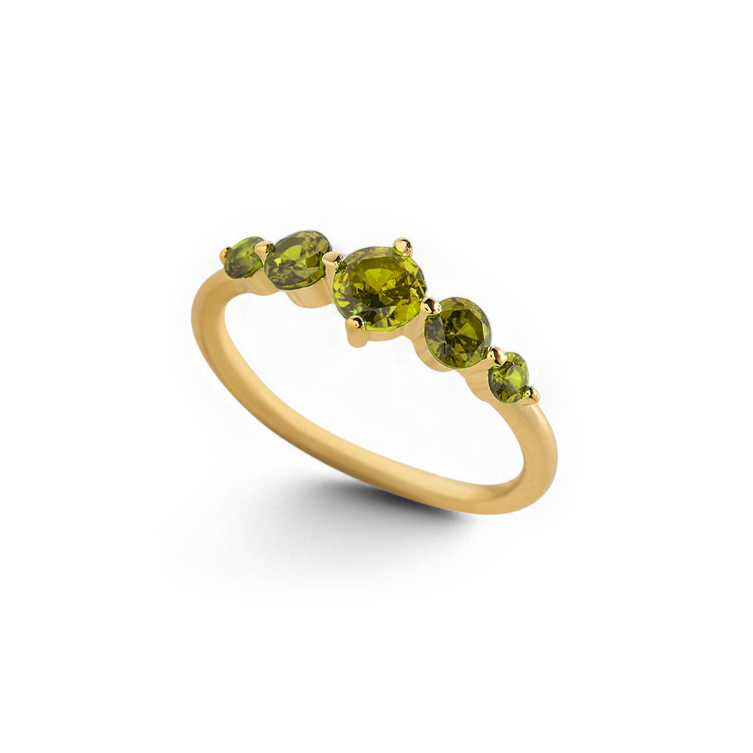 Five Stone Statement Birthstone Ring
