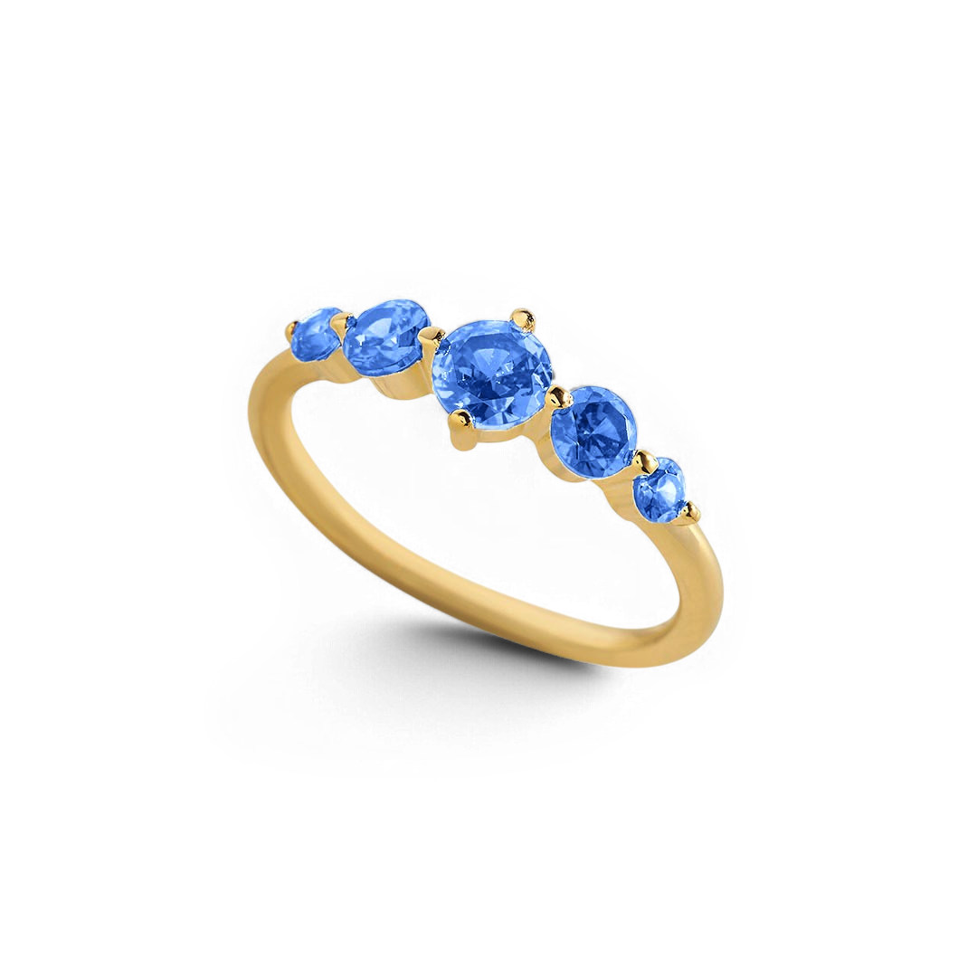 Five Stone Statement Birthstone Ring