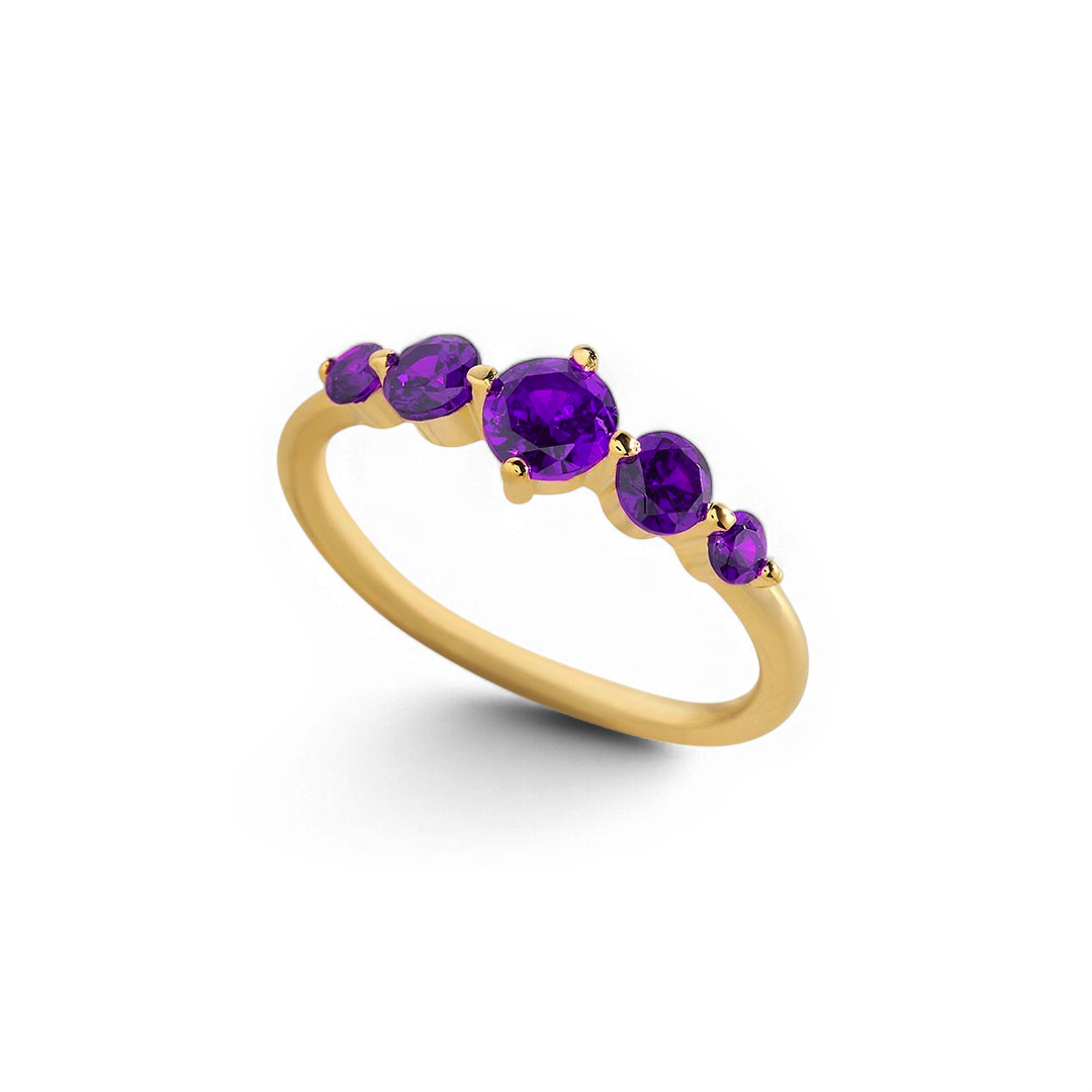Five Stone Statement Birthstone Ring