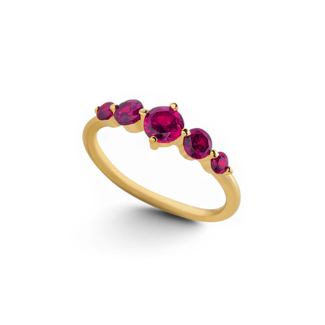 Five Stone Statement Birthstone Ring