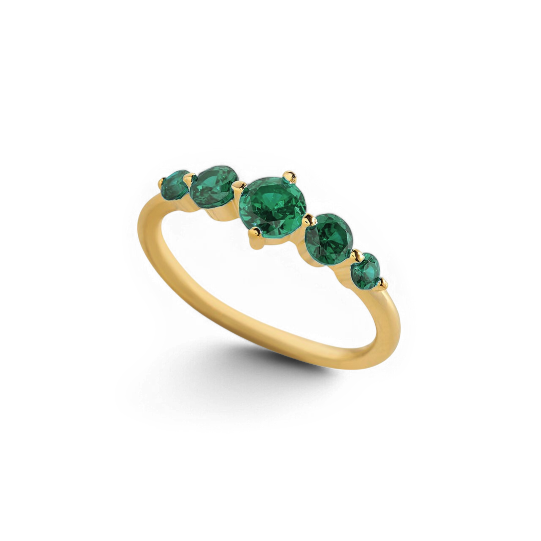 Five Stone Statement Birthstone Ring