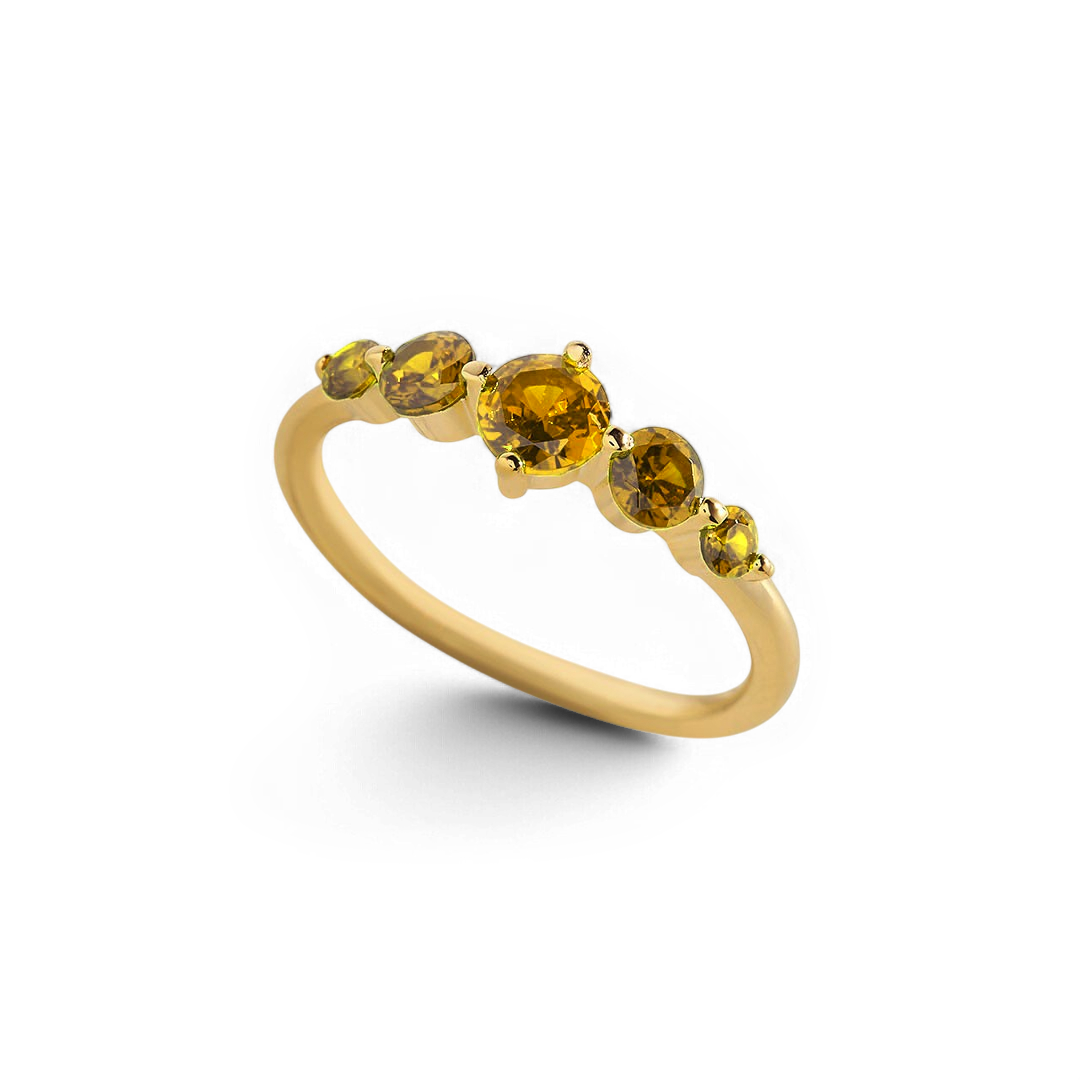 Five Stone Statement Birthstone Ring