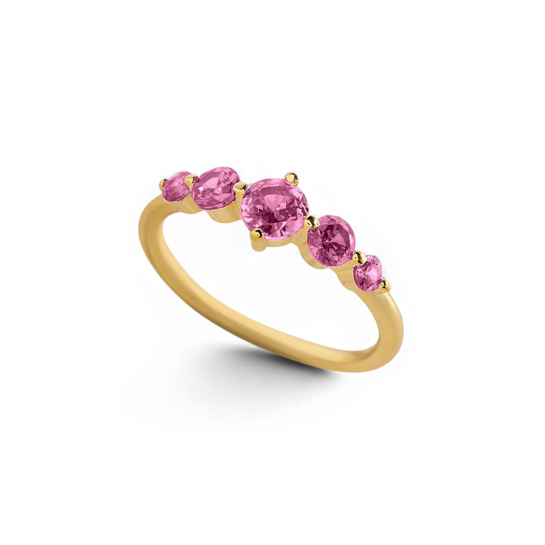 Five Stone Statement Birthstone Ring
