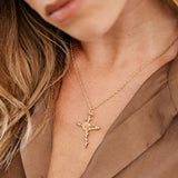 Floral Cross Pendant Necklace