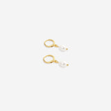 Freshwater Pearl Drop Huggie Earrings