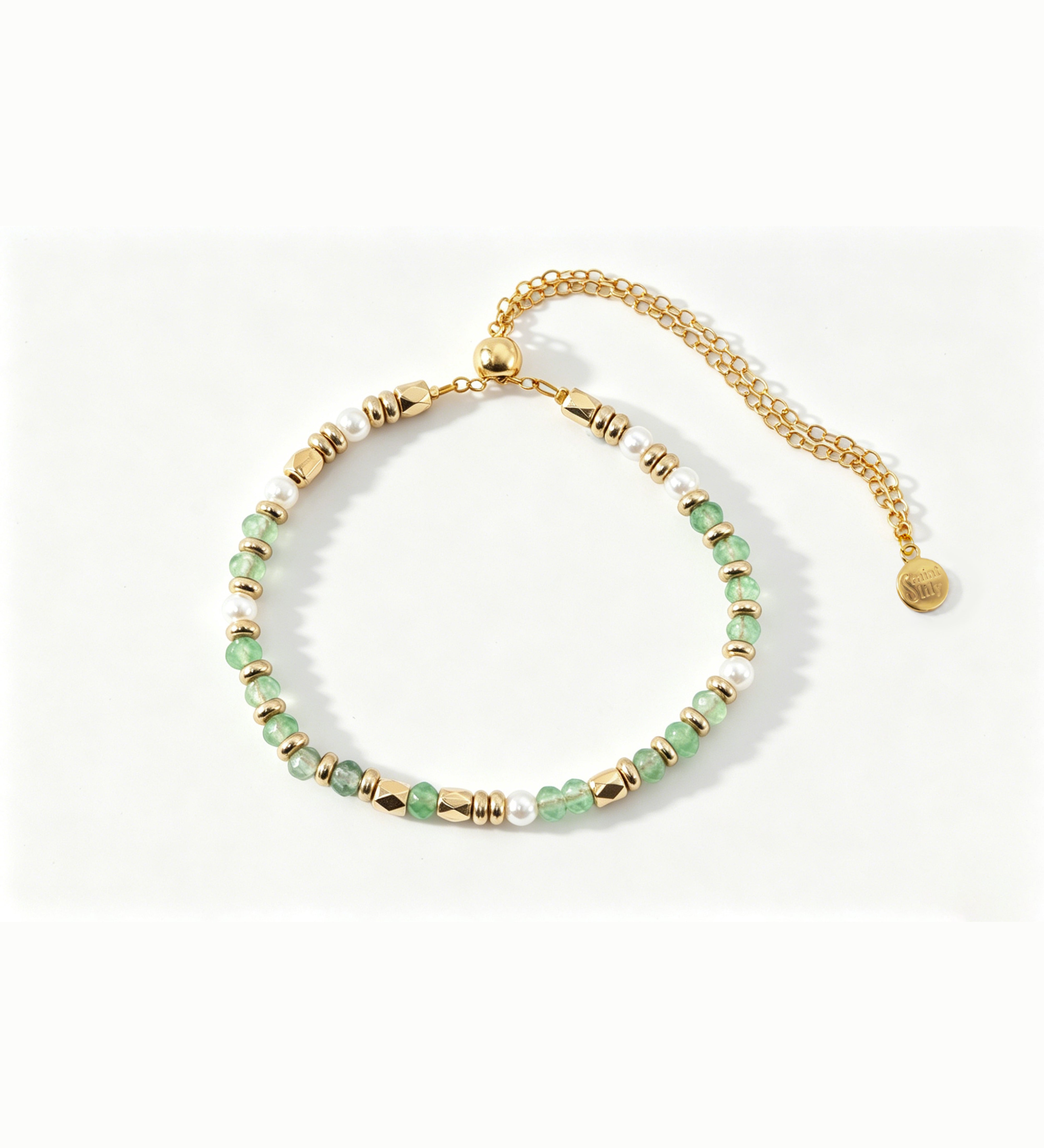 Gemstone Beaded Slider Bracelet