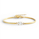Oval Gemstone Cuff Bracelet