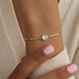 Oval Gemstone Cuff Bracelet