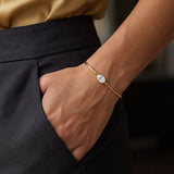 Oval Gemstone Cuff Bracelet