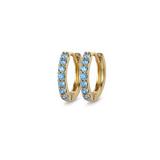 Gemstone Sleeper Huggie Hoop Earrings