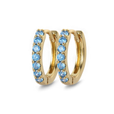 Gemstone Sleeper Huggie Hoop Earrings
