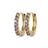 Gemstone Sleeper Huggie Hoop Earrings
