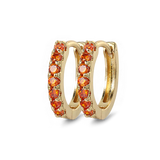 Gemstone Sleeper Huggie Hoop Earrings