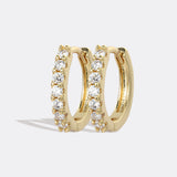 Gemstone Sleeper Huggie Hoop Earrings