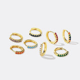 Gemstone Sleeper Huggie Hoop Earrings