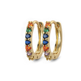 Gemstone Sleeper Huggie Hoop Earrings