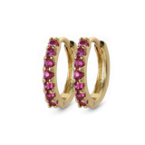 Gemstone Sleeper Huggie Hoop Earrings