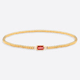 Gold Beaded Birthstone Bracelet