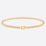 Gold Beaded Birthstone Bracelet