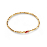 Gold Beaded Birthstone Bracelet