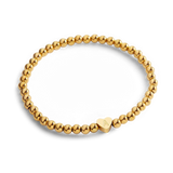 Gold Beaded Bracelet with Heart Initial