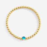 Gold Beaded Bubble Birthstone Bracelet