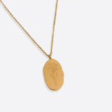 Gold Birth Flower Pendant Necklace