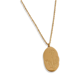 Gold Birth Flower Pendant Necklace