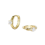 Dainty Single Stone Huggie Hoops